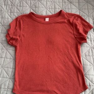 Rust Orange Ribbed T-Shirt